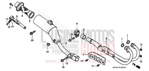 EXHAUST MUFFLER XR400RT de 1996